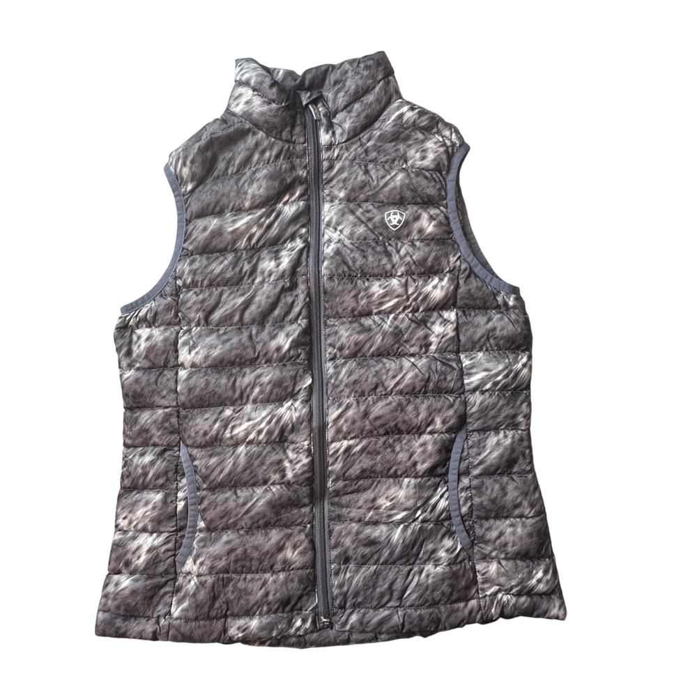 Ariat Vest Womens S Gray Ideal Down Packable Puffer Quilted Lightweight Water